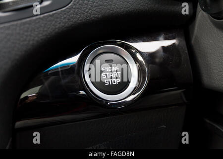 Detail on the start button in a car Stock Photo