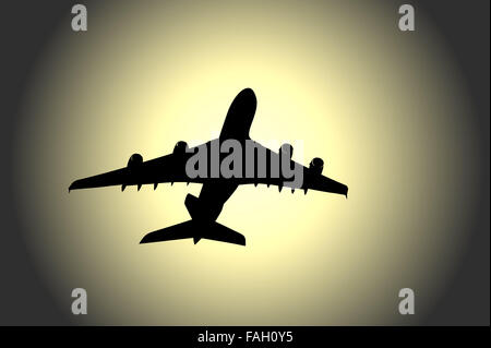 Airplane, A380, silhouette Stock Photo