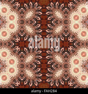 Seamless fractal background illustration in brown color.  Abstract fantasy pattern. Stock Photo