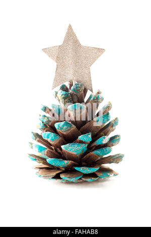 Christmas pine cone placeholder on a white background Stock Photo