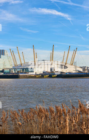 LONDON, UK - DECEMBER 28: The O2 Centre, formerly known as Millennium Dome, in a sunny blue sky day. December 28, 2015 in London Stock Photo