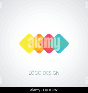 Vector illustration of colored squares logo Stock Vector