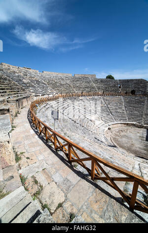 Amphitheatre of Hierapolis in Denizli, Turkey. Hierapolis was an ancient Greco-Roman city in Phrygia. Stock Photo