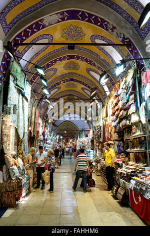 ISTANBUL - TURKEY, MAY 24. People and tourists visit and shopping in Spice bazaar on May 24, 2013. Spirce Bazaar is in Fatih dis Stock Photo