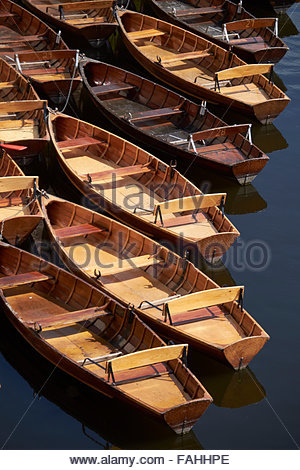 traditional clinker built rowing boat for tourists on