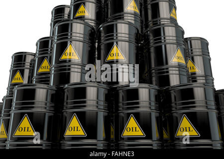 oil barrels isolated on white background Stock Photo