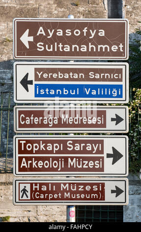Istanbul, Turkey, Direction signs in the street of Istanbul, Editorial ...