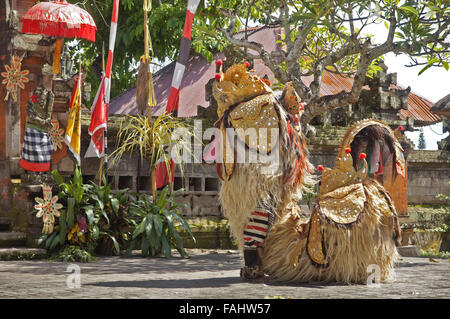 Barong dance mask of lion in Ubud, Bali, Indonesia Stock Photo