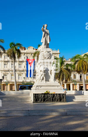 Jose Marti statue, in front of Inglaterra Hotel, Havana, Cuba Stock Photo