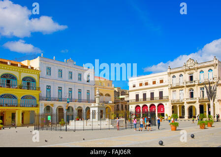 Plaza Vieja in Old Havana, Cuba Stock Photo