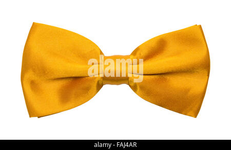 Yellow Tuxedo Bow tie Isolated on a White Background. Stock Photo