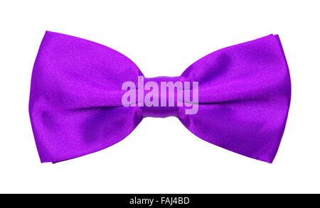 Purple Tuxedo Bow tie Isolated on a White Background. Stock Photo