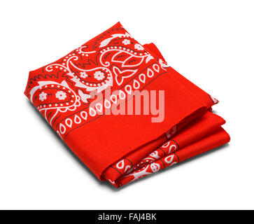 Red Paisley Bandanna Isolated on a White Background. Stock Photo