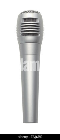 Cut Out Microphone Front View Isolated on a White Background. Stock Photo