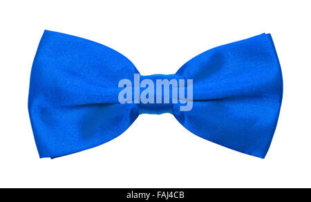 Blue Tuxedo Bow tie Isolated on a White Background. Stock Photo