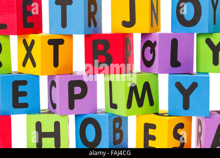 Foam Toy Alphabet Blocks Isolated on a White Background. Stock Photo