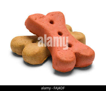 Two Biscuit Dog Bones Isolated on a White Background. Stock Photo