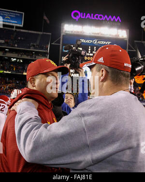 Southern California head coach Clay Helton speaks at Pac-12 NCAA ...