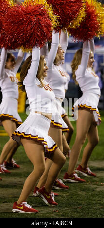 San Diego, California, USA. 30th Dec, 2015. USC Cheerleaders during the National Funding Holiday Bowl NCAA football game between the University of Southern California Trojans and the Wisconsin Badgers at Qualcomm Stadium in San Diego, California. Wisconsin defeats USC 23-21. Justin Cooper/CSM/Alamy Live News Stock Photo