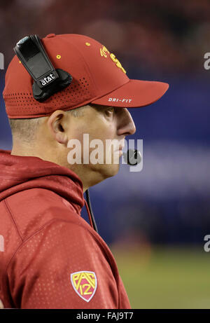 Southern California head coach Clay Helton speaks at Pac-12 NCAA ...