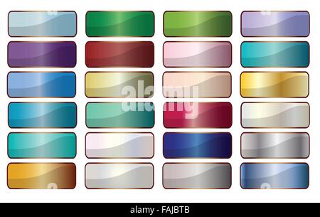 A collection of blank rectangle image based web icons on white Stock Vector