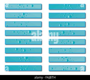 Web icons from bubbles in water over a white background Stock Vector
