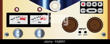 A typical reel to reel master tape recorder control panel Stock Vector