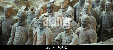 Terra cotta warriors, Emperor Qin Shihuangdi's Tomb, Xian, Shaanxi, China Stock Photo