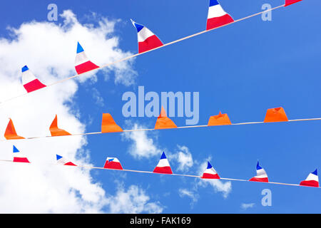 Orange flags, celebrating kings day in the Netherlands Stock Photo