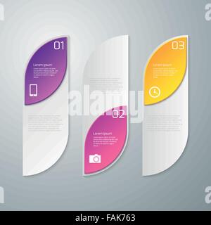 Vector illustration infographics three rectangles Stock Vector