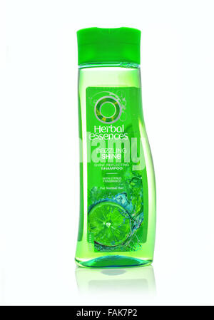 Clairol Herbal Essences Dazzling Shine Shampoo a White Background Stock Photo