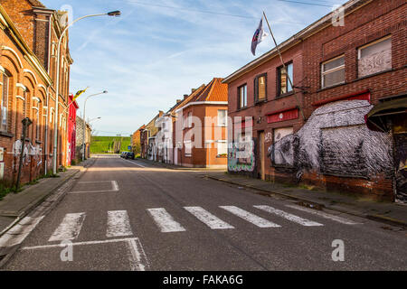 The 'Ghost Town' Doel, in the municipality of Beveren in East Flanders, Belgium, on the Scheldt, Stock Photo