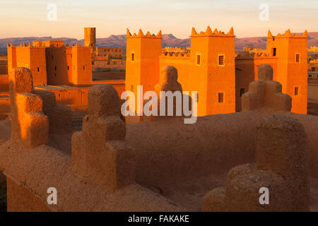 Kasbah and minaret. Nkob. Morocco. North Africa. Stock Photo