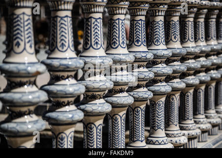 Ceramic Bridge inside Plaza de Espana in Seville, Spain. Stock Photo