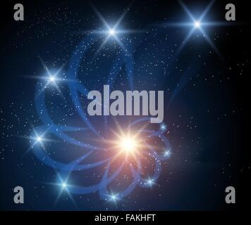 Galaxy background with shining stars. Stock Vector