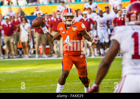 Miami Gardens, USA. 31st Dec, 2015. Clemson Tigers quarterback Deshaun Watson (4) during the 2015 Capital One Orange Bowl between Oklahoma. and Clemson on Thursday, December 31, 2015 at Sun Life Stadium in Miami Gardens, Florida  Credit:  David Grooms/Cal Sport Media/Alamy Live News Stock Photo