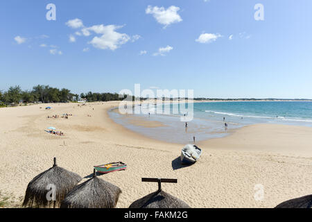 Shoreline of Tofo Beach in Vilankulo, Mozambique. Stock Photo