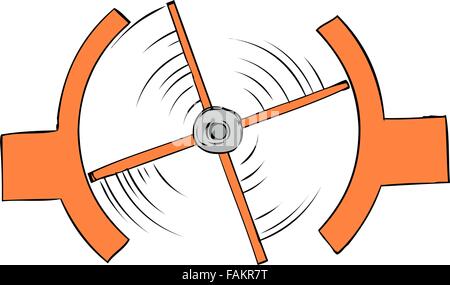 Top view of spinning turnstile over isolated background Stock Vector