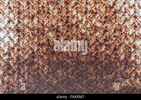 Old and grungy steel floor plate texture. Stock Photo
