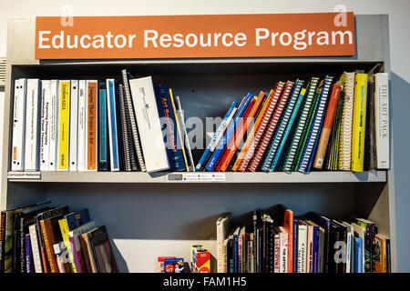 Gainesville Florida,University of Florida campus,UF Cultural Plaza,Samuel P. Harn Museum of Art,interior inside,library,Educator Resource Program,book Stock Photo