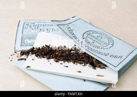 coop rolling tobacco Soviet cigarette rolling paper from hi-res stock photography and images