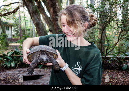 Gainesville Florida,Santa Fe College Teaching Zoo,student students education pupil pupils,teen teens teenage teenager teenagers youth adolescent,girl Stock Photo