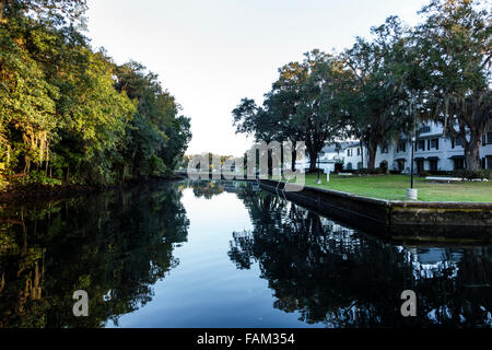 Florida Crystal River water,Kings Bay water canal,manatee sanctuary,visitors travel traveling tour tourist tourism landmark landmarks culture cultural Stock Photo