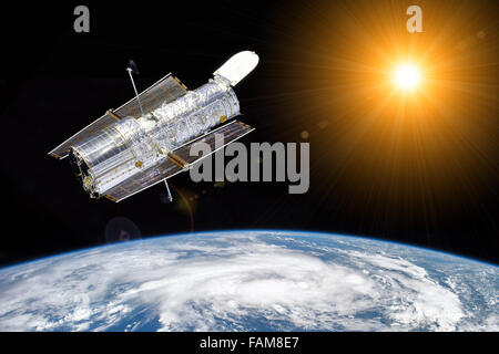 Hubble telescope in space - elements of this image furnished by NASA