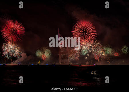 New Year 2015 Fireworks in Dubai, UAE
