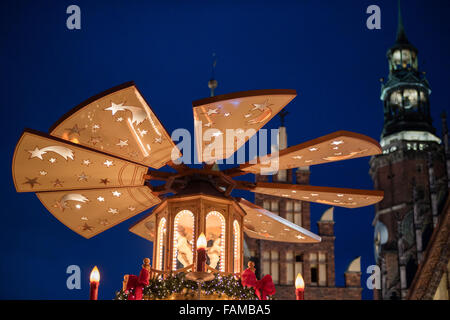 Wroclaw christmas evening Stock Photo