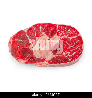 Fresh veal shank meat on white background, horizontal Stock Photo