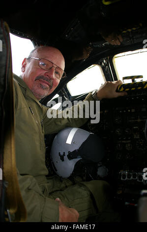 Flight Lieutenant Martin Withers in a Vulcan bomber cockpit. He was ...