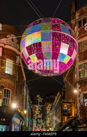 Christmas lights on Carnaby Street, London UK. Stock Photo