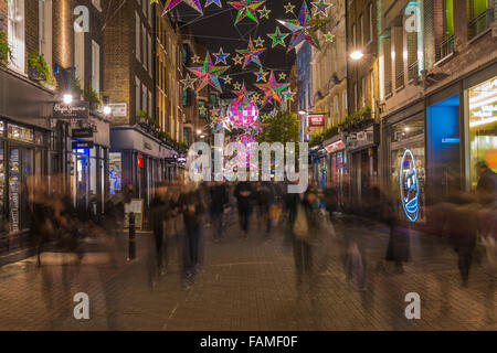 Christmas lights on Carnaby Street, London UK Stock Photo